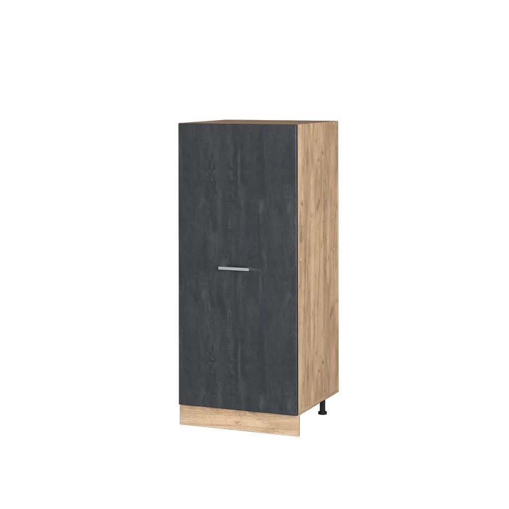Livinity® Unterschrank Vorratsschrank R-Line 60 cm große Tür GKO Schwarz Beton