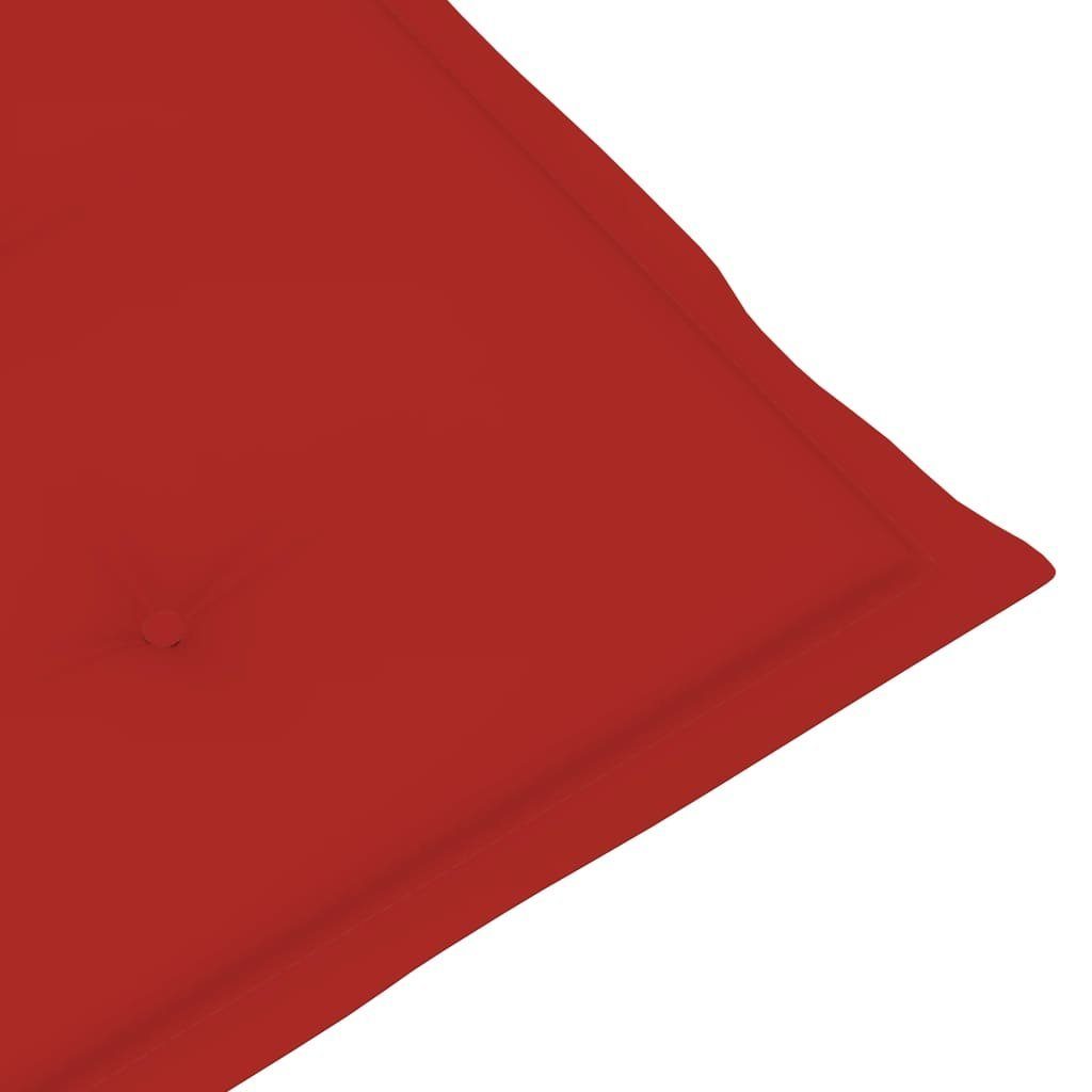 | (1 Schaukelstuhl Rot vidaXL St) mit Gartenstuhl Grau Akazie Auflage Rot Massivholz