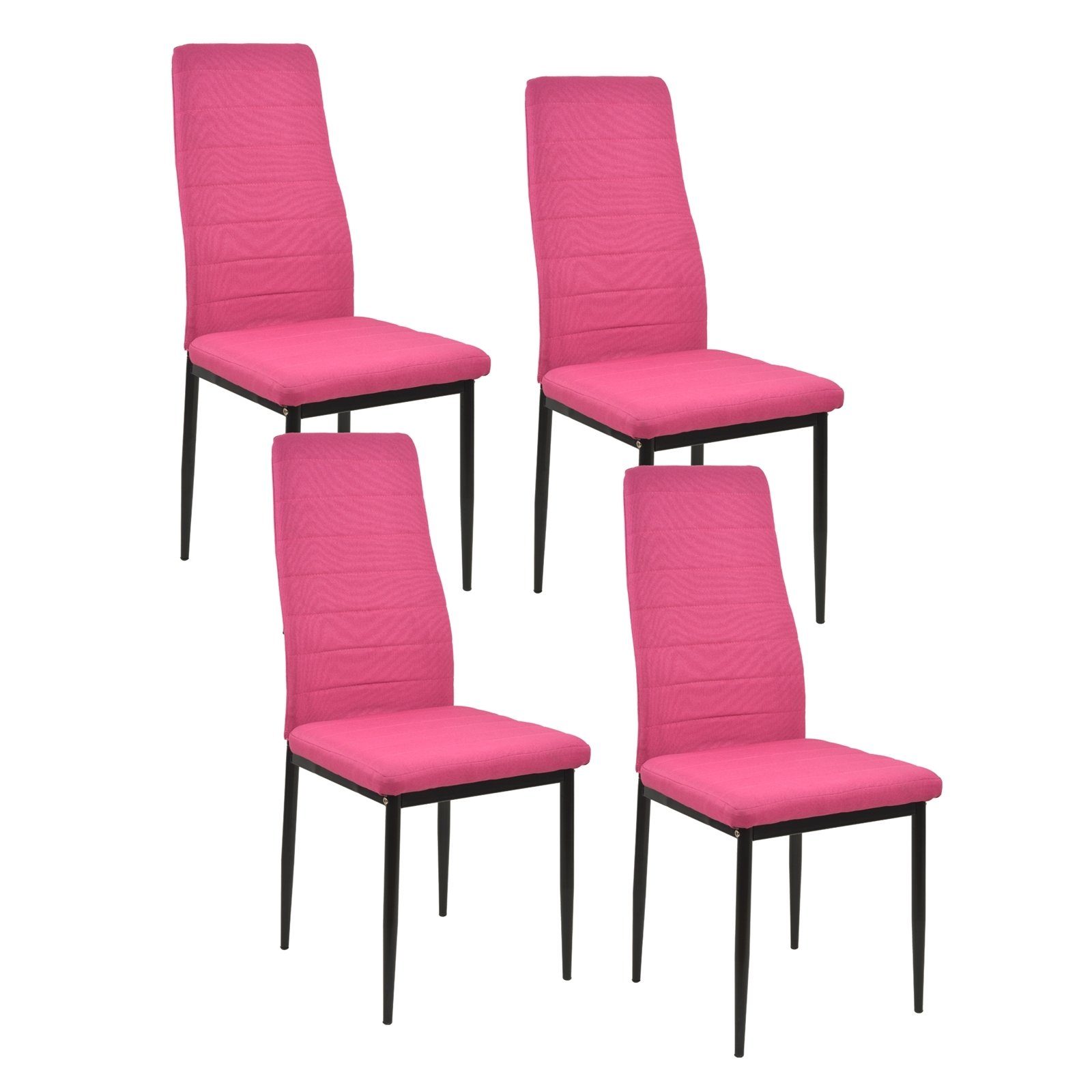 HTI-Living Esszimmerstuhl Stuhl Memphis Webstoff Pink (Set, 4 St), Esszimmerstuhl Metallgestell Vierfuß