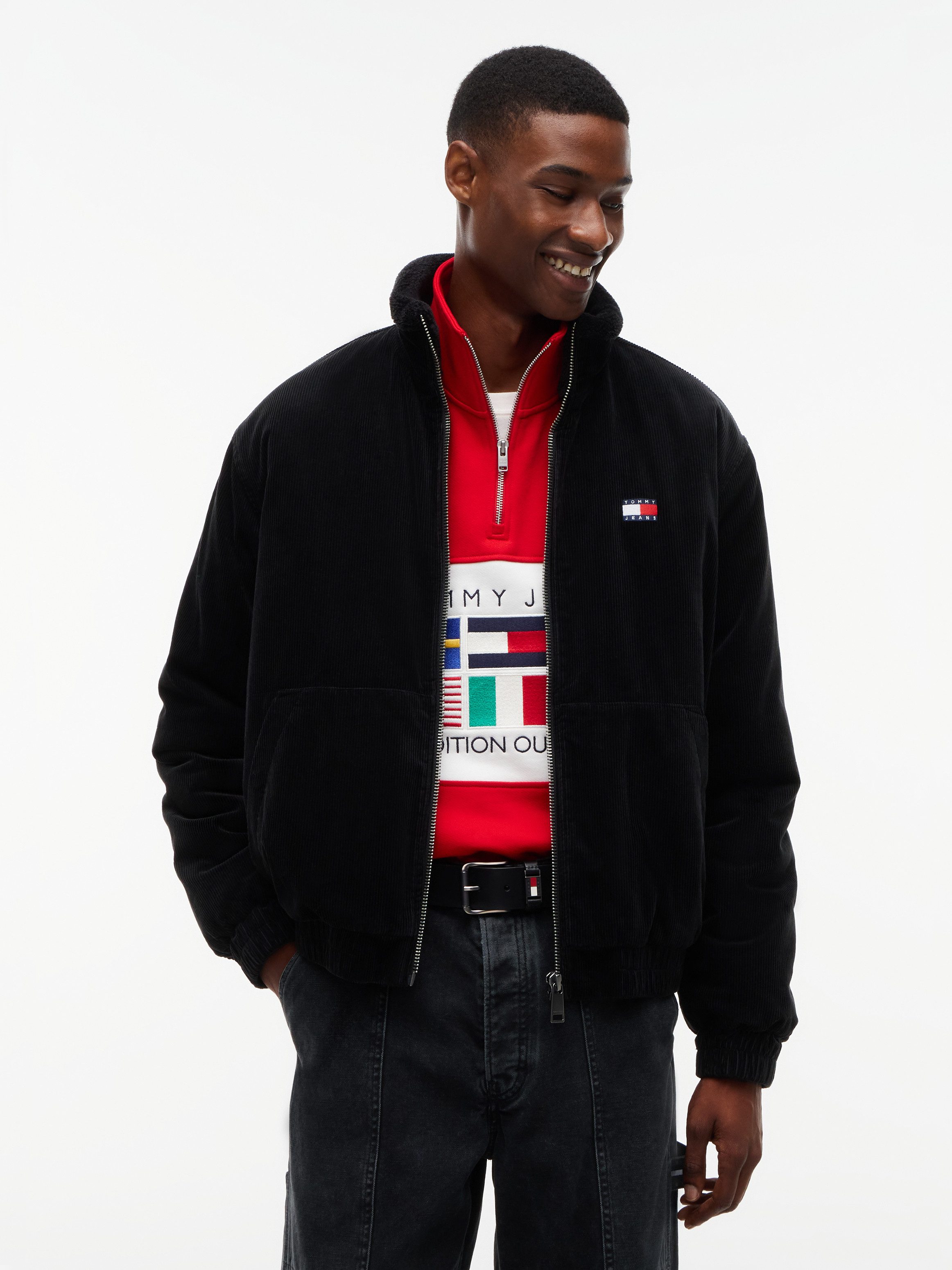 Tommy Jeans Cordjacke TJM WASHED CORDUROY JACKET gewaschene Optik, mit Fleece gefüttert