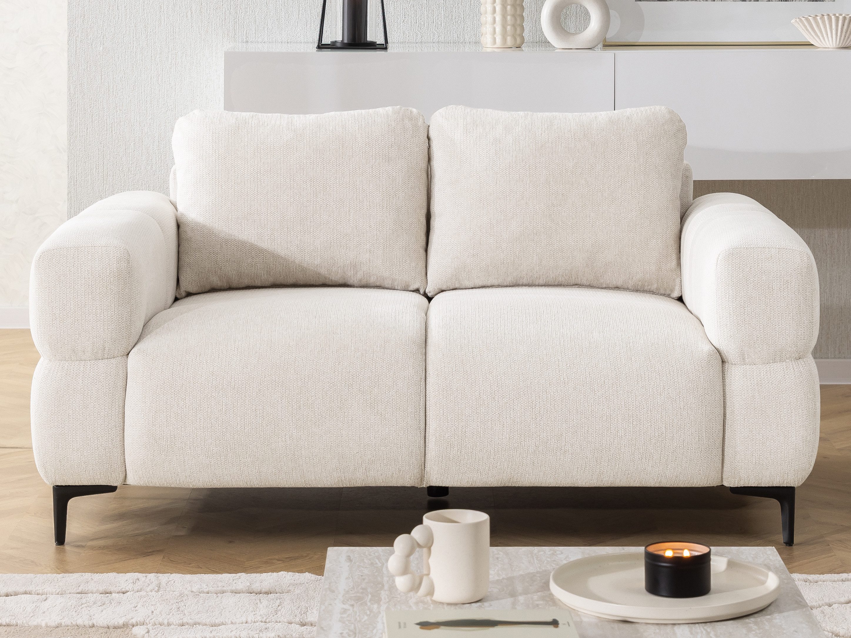 S-Style Möbel 2-Sitzer Sofa Cardea in Bubble-Optik aus weichem Strukturstof günstig online kaufen
