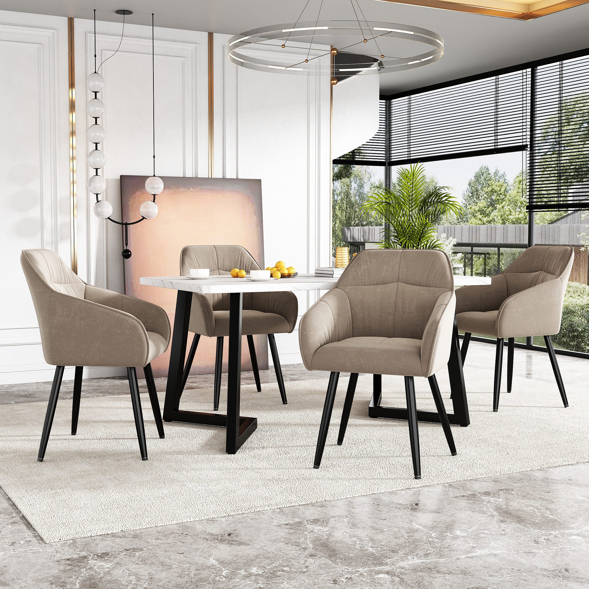 OKWISH Essgruppe Moderner Küchentisch Set, (5-tlg., günstig online kaufen