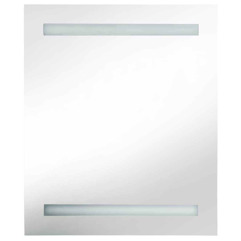 vidaXL Badezimmerspiegelschrank LED-Bad-Spiegelschrank Weiß und und Eichen-Optik (1-St) Eichefarben cm 50x14x60 Weiß