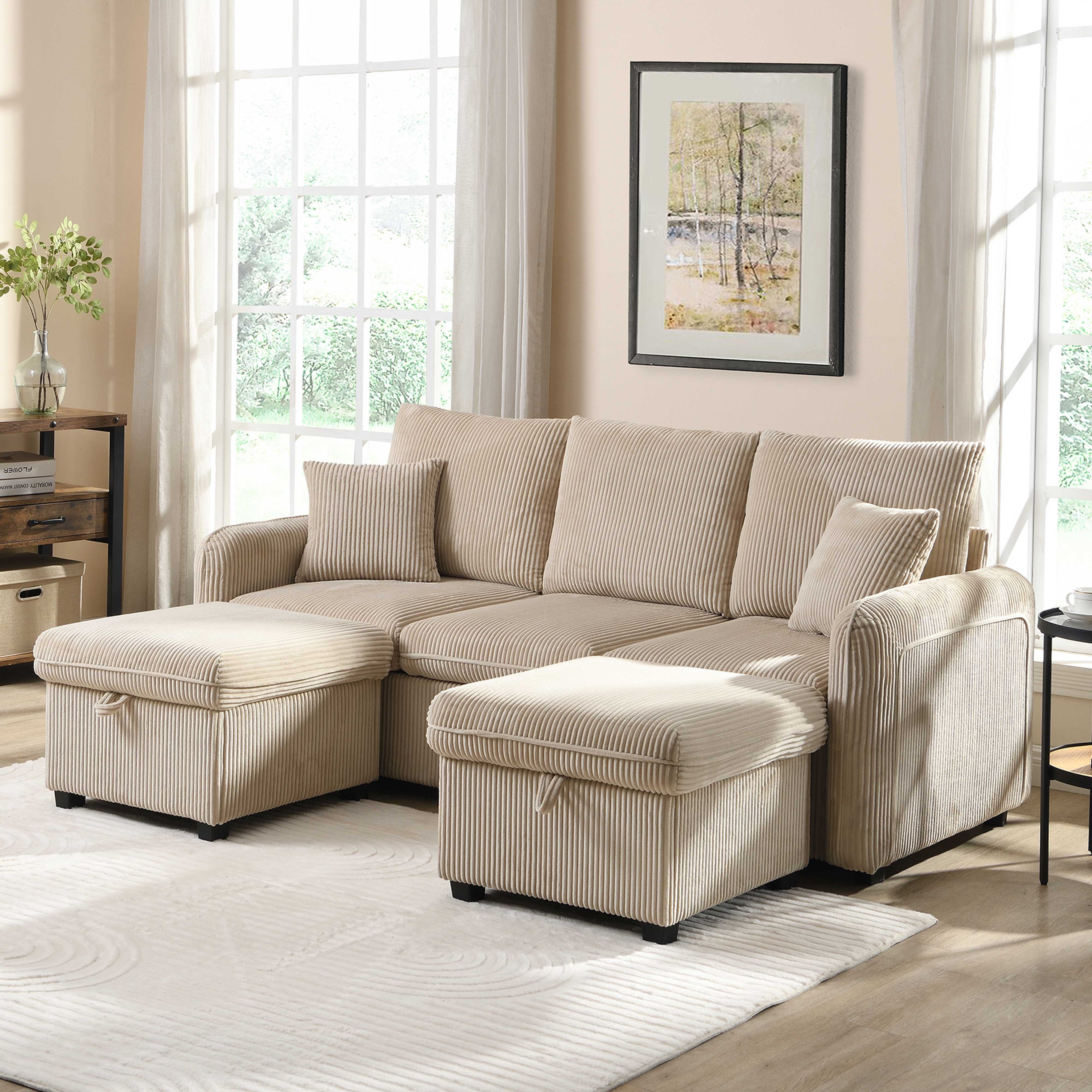 BlingBin Ecksofa Multifunktionales 3-Sitzer Sofa mit günstig online kaufen