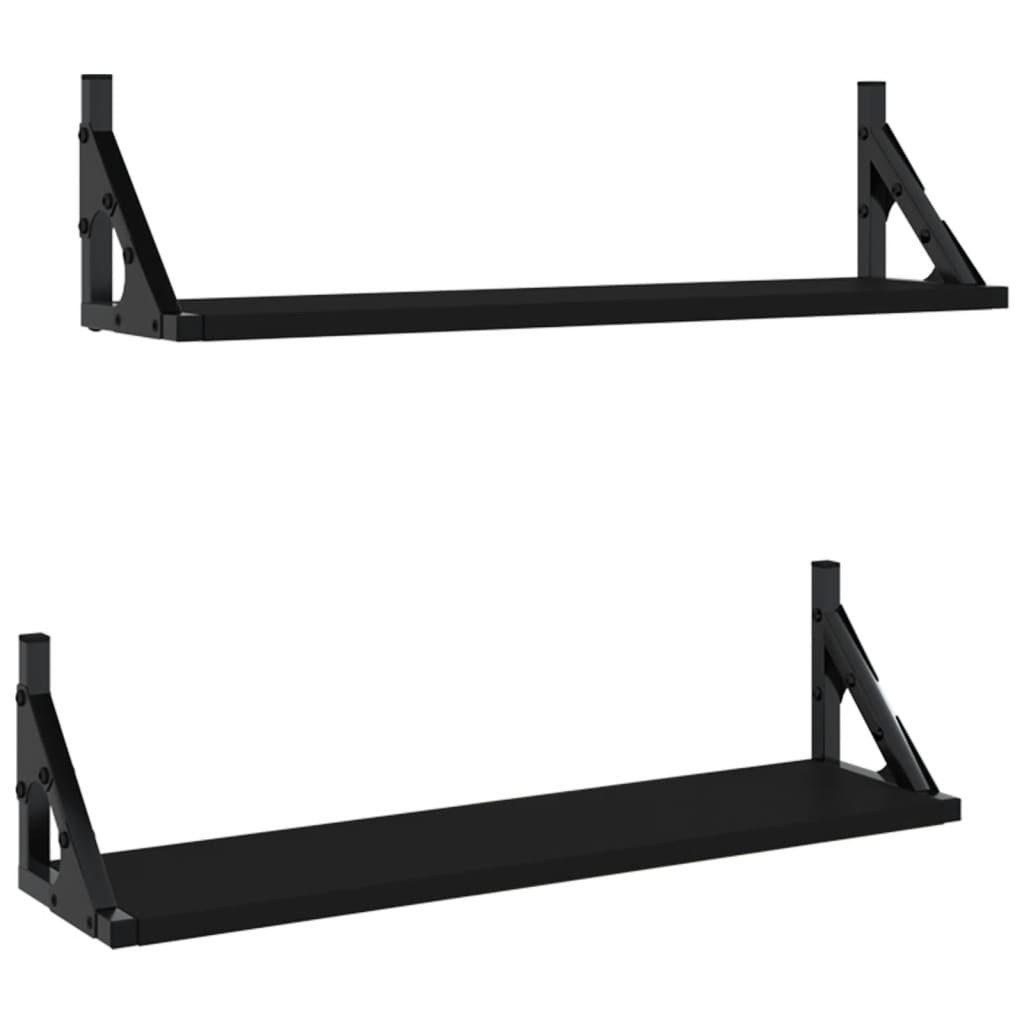vidaXL Regal Wandregale 2 Stk. Schwarz günstig online kaufen