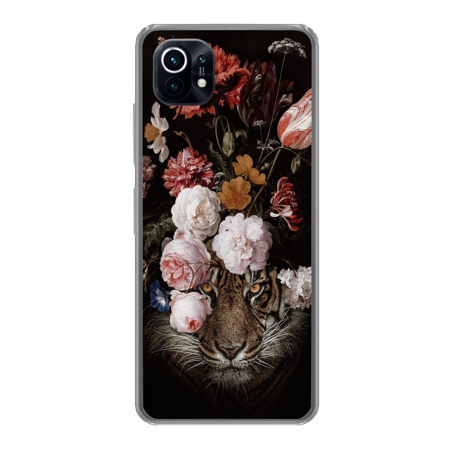 MuchoWow Handyhülle für Xiaomi Mi 11 Blumen - Jan Davidsz de Heem - Tiger - Gemälde - Stil, Phone Case, Silikon, Schutzhülle Dünn