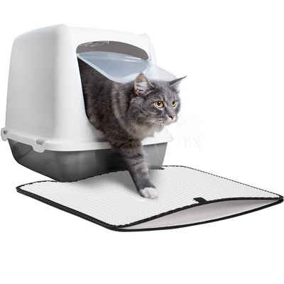 Canadian Cat Company Katzentoilette Toilettenvorleger Zaubermatte Weiss versch. Größen, leicht zu reinigen, Endlich weniger Katzenstreu in der Wohnung fängt Streu zuverlässig auf