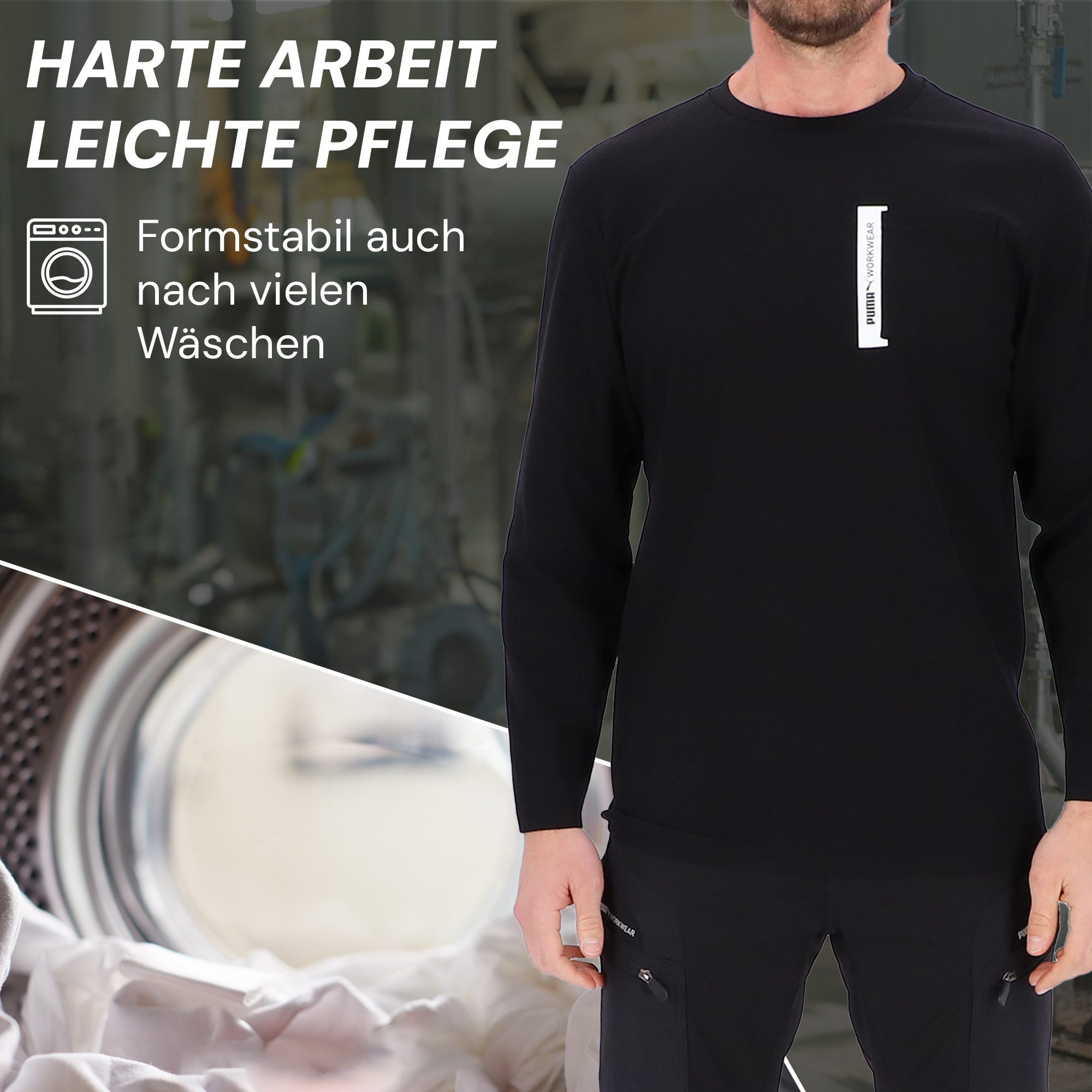 PUMA Workwear Longsleeve ADVANCED Langarm Shirt Herren mit Utility Fach am Oberarm Robustes und atmungsaktives Gewebe - Für Handwerk und Logistik – Bild 5 von 5