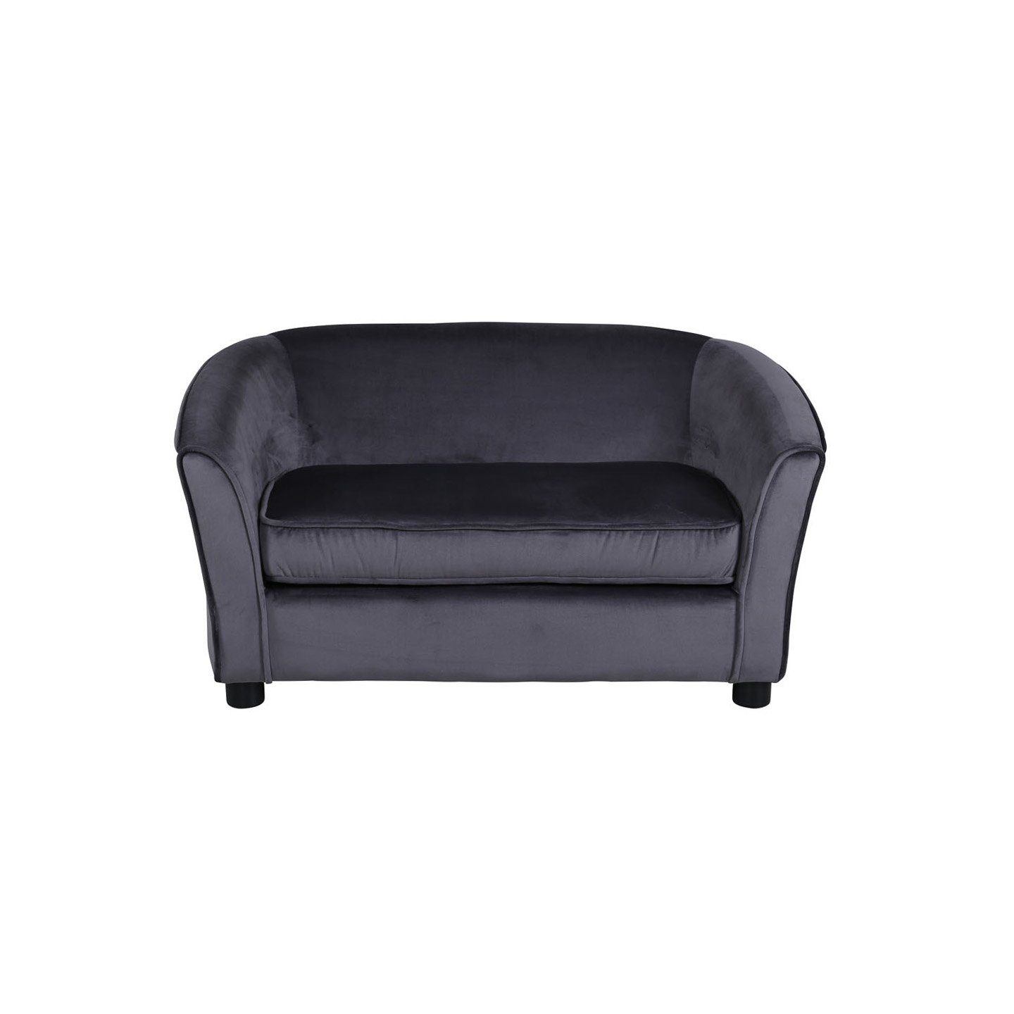 1 ebuy24 Sofa 2 Velvet Teile Kind grau., für Sofa Personen