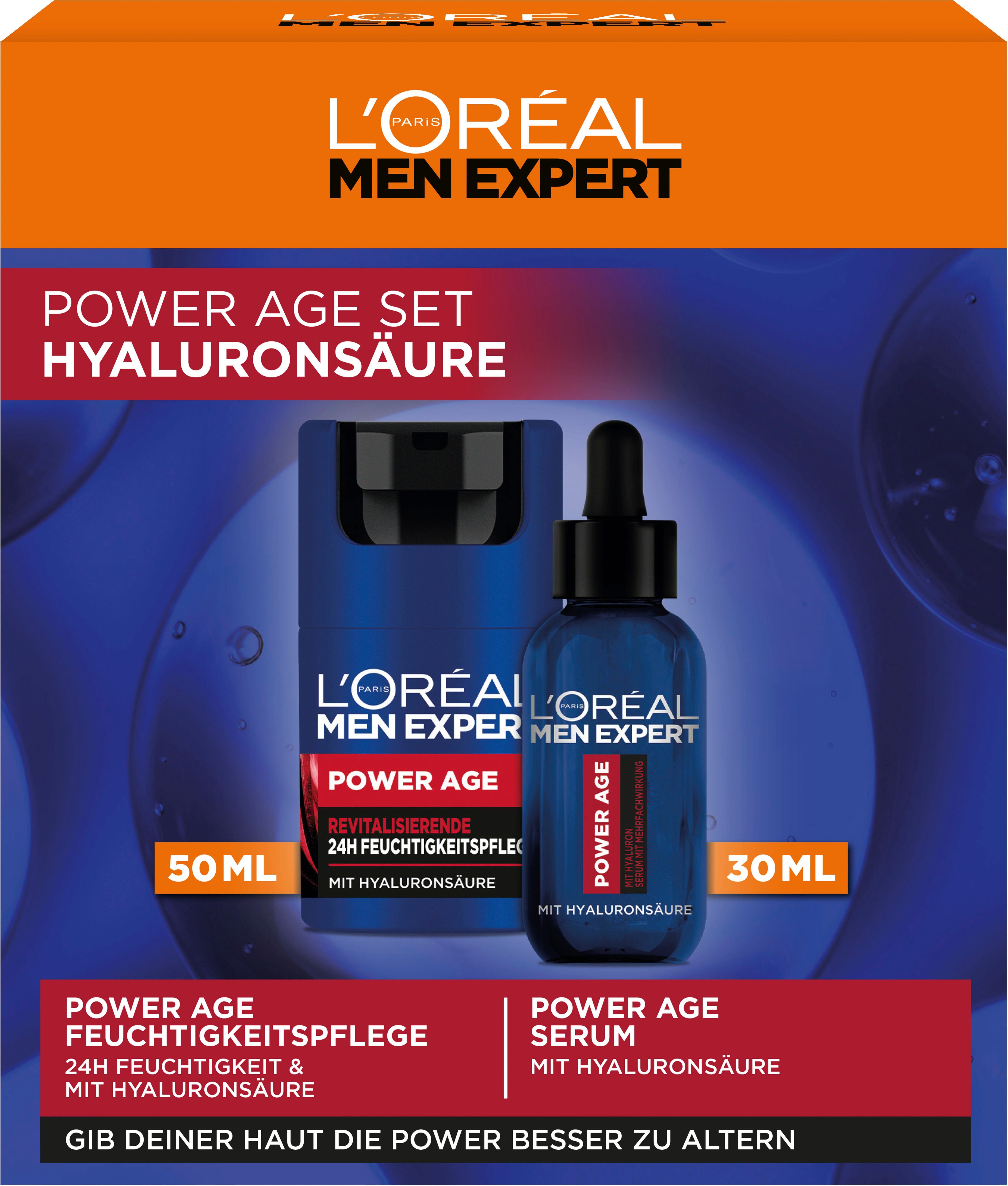 L'ORÉAL PARIS MEN EXPERT Pflege-Set L'Oréal Men Expert Power Age-Set: Serum & Pflege, mit Hyaluron