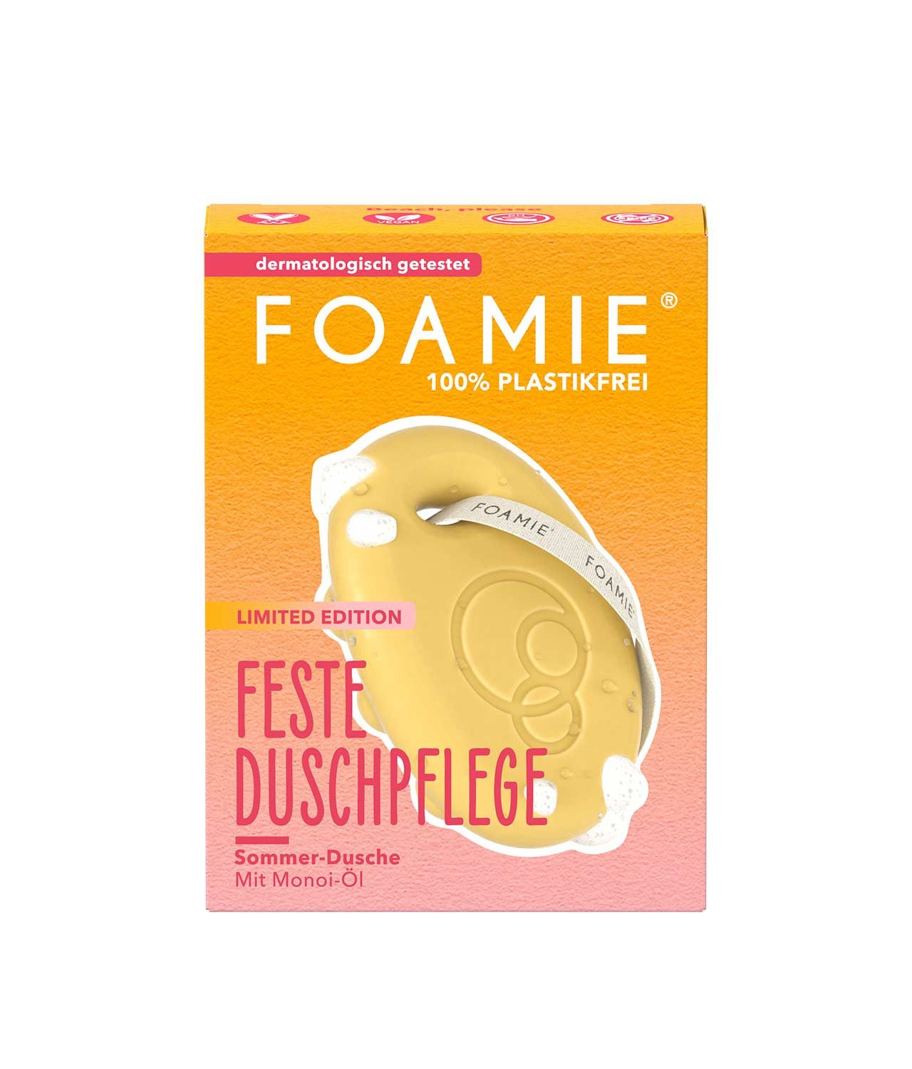 FOAMIE Feste Duschseife Feste Duschpflege Beach Please 80g Limited Edition
