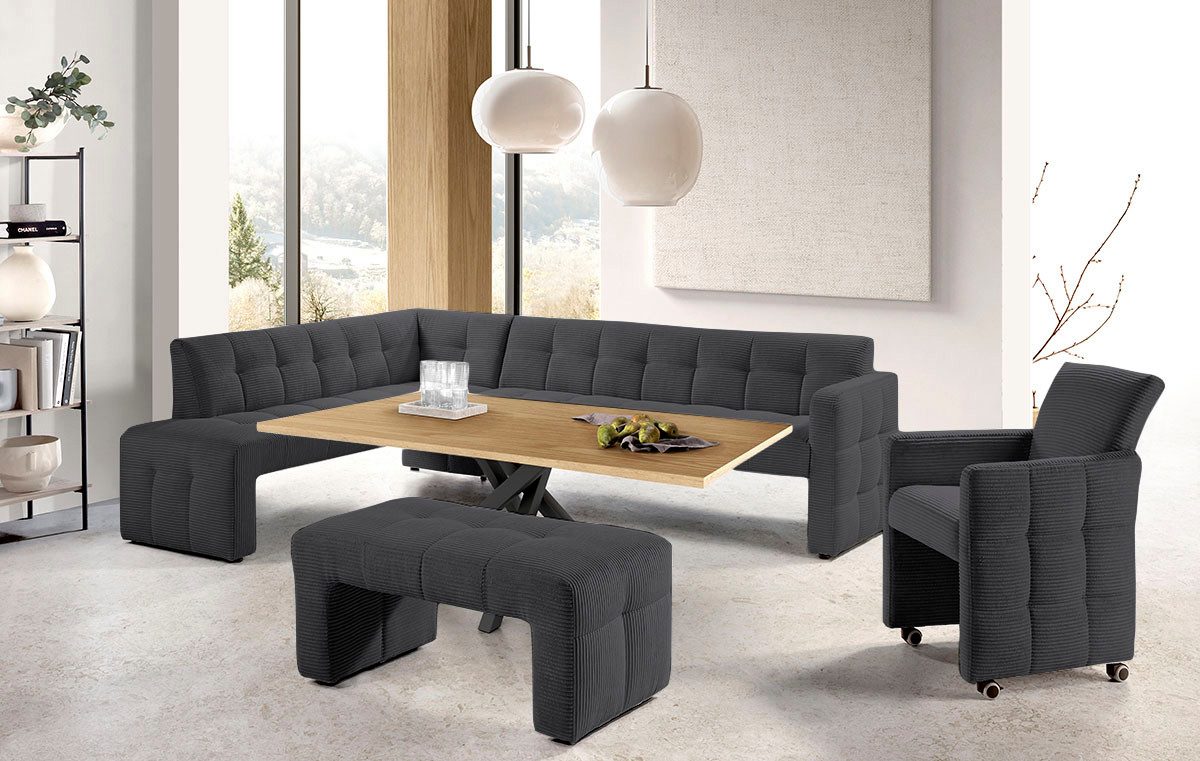 exxpo - sofa fashion Essbank Barista, bequem und elegant, hohe Bodenfreiheit, Eckbank Barista bequem und elegant, hochwertige Detailverarbeitung