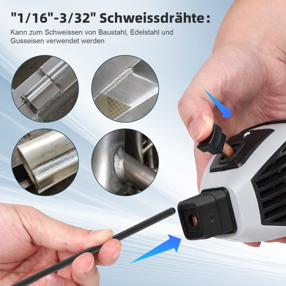 PRIISF Fülldrahtschweißgerät MMA Elektroden Schweißgerät Tragbar IGBT Inverter Arc Schweißmaschine, Handheld-Schweißer mit IGBT-Wechselrichter 6 Variable Stromanpassung, 20-120ampfbarem Ausgangsstrom, 1.8 kg Ultraleichter schweissgerät, IGBT Inverter Stick geeignet für 1/16"-3/32" (1-2,5 mm) Schweißstangen