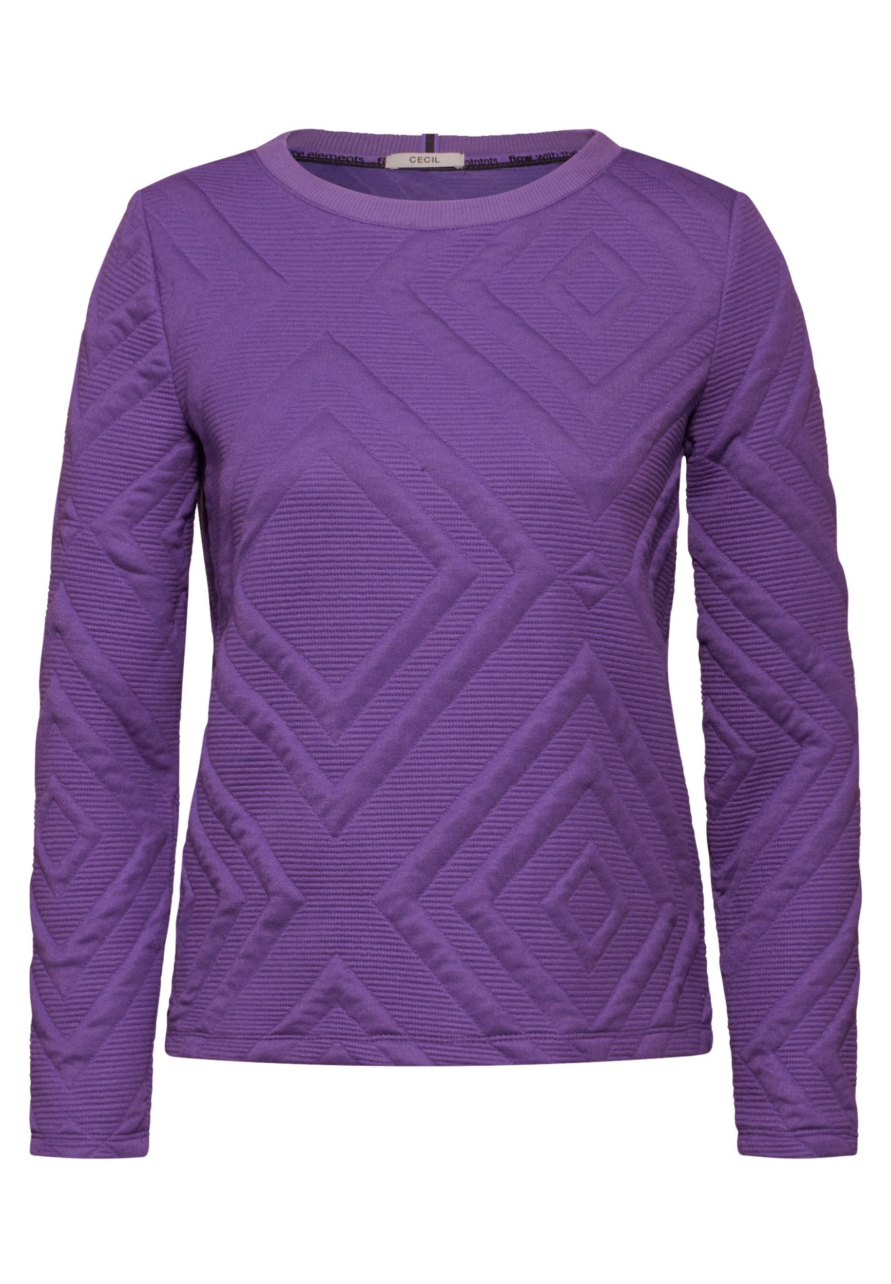 CECIL Longsleeve TOS 3D Structure Shirt wild lilac günstig online kaufen
