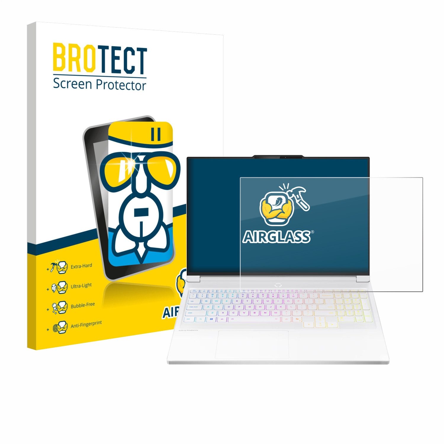 BROTECT Displayschutzglas Folie für Lenovo Legion 7i Gen 10 16", Schutzfolie Glas Panzer Display Schutz klar