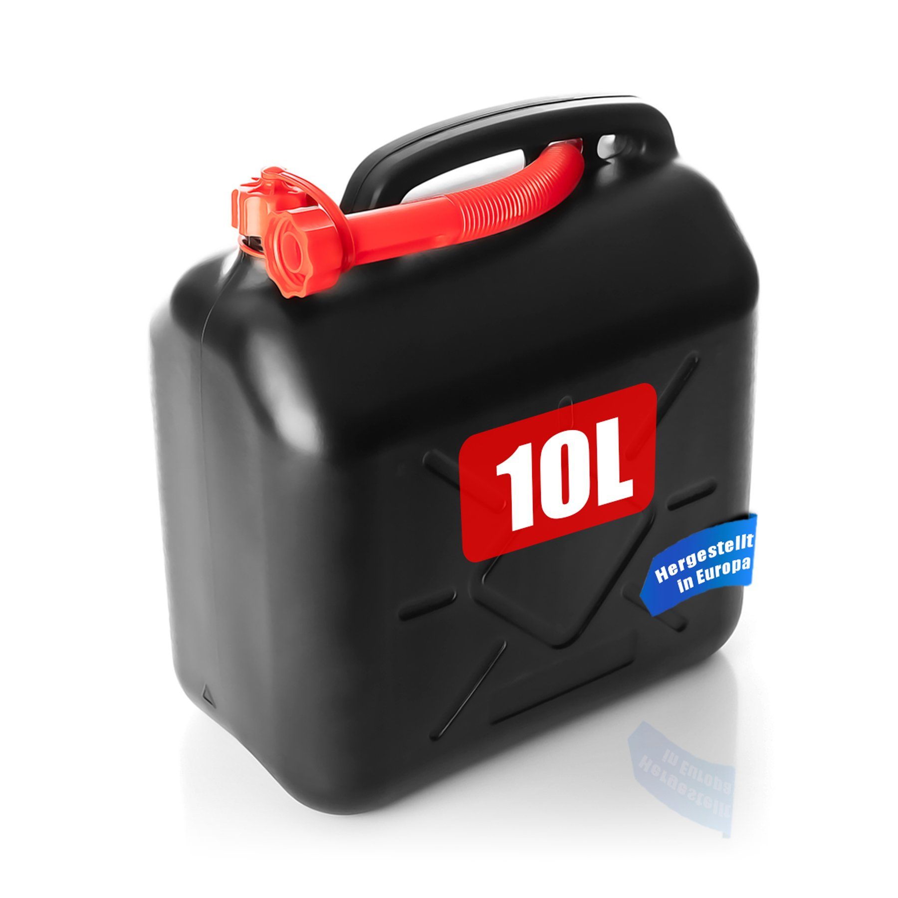 BigDean Benzinkanister 10L mit flexiblem Ausgießer - Kanister für Benzin, Diesel & AdBlue (Set, 1 St., Kanister + Ausgiesrohr), UN-Zulassung, Höchste Sicherheitsanforderung, Sicherheitsverschluss