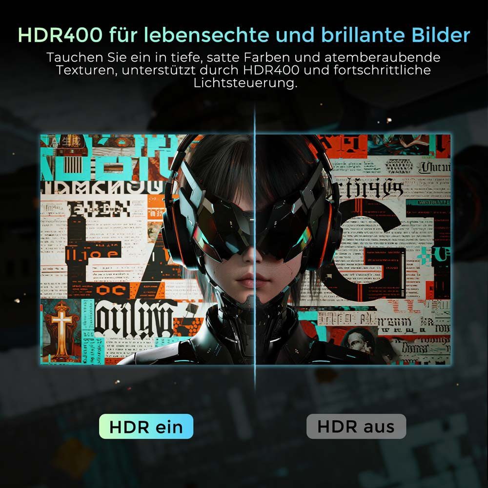 KTC H27E8 27 Zoll QHD 240Hz Gaming-Monitor (2560 × 1440 px, 1 ms Reaktionszeit, 240 Hz, FAST IPS, übertaktet auf 275 Hz, HDR400 & 400 cd/m², FreeSync & G-Sync)