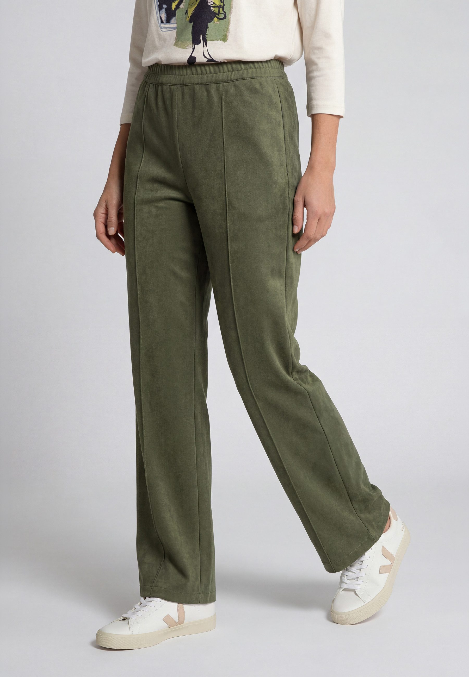 Olsen Stoffhose in Faux-Suede-Optik mit elastischem Bund – Bild 4 von 5