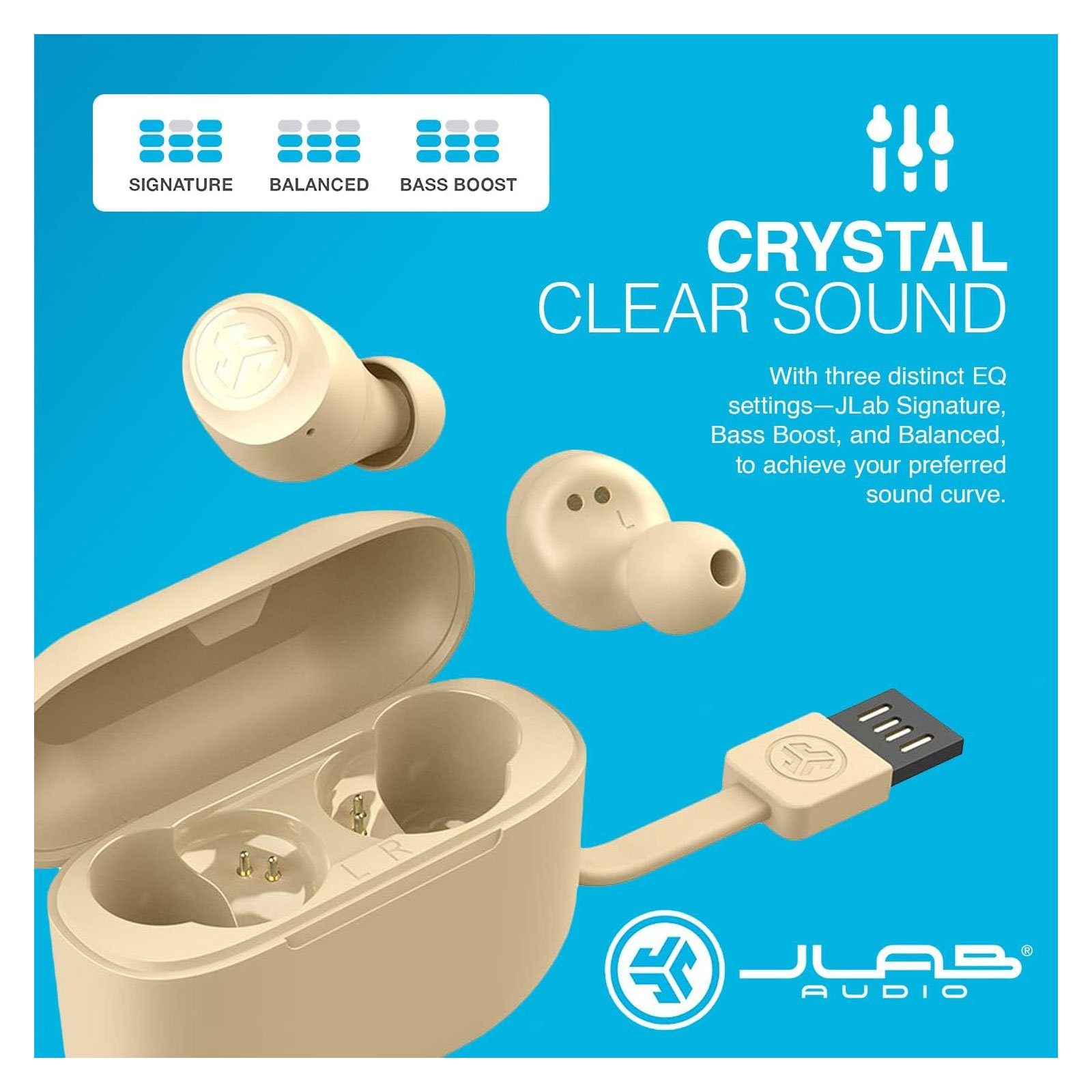 Jlab Go In-Ear-Kopfhörer EQ3-Sound, True Bluetooth, Pantone Wireless (TWS, Earbuds 155 Touch, Hauttöne) USB-Ladecase, Tones Air