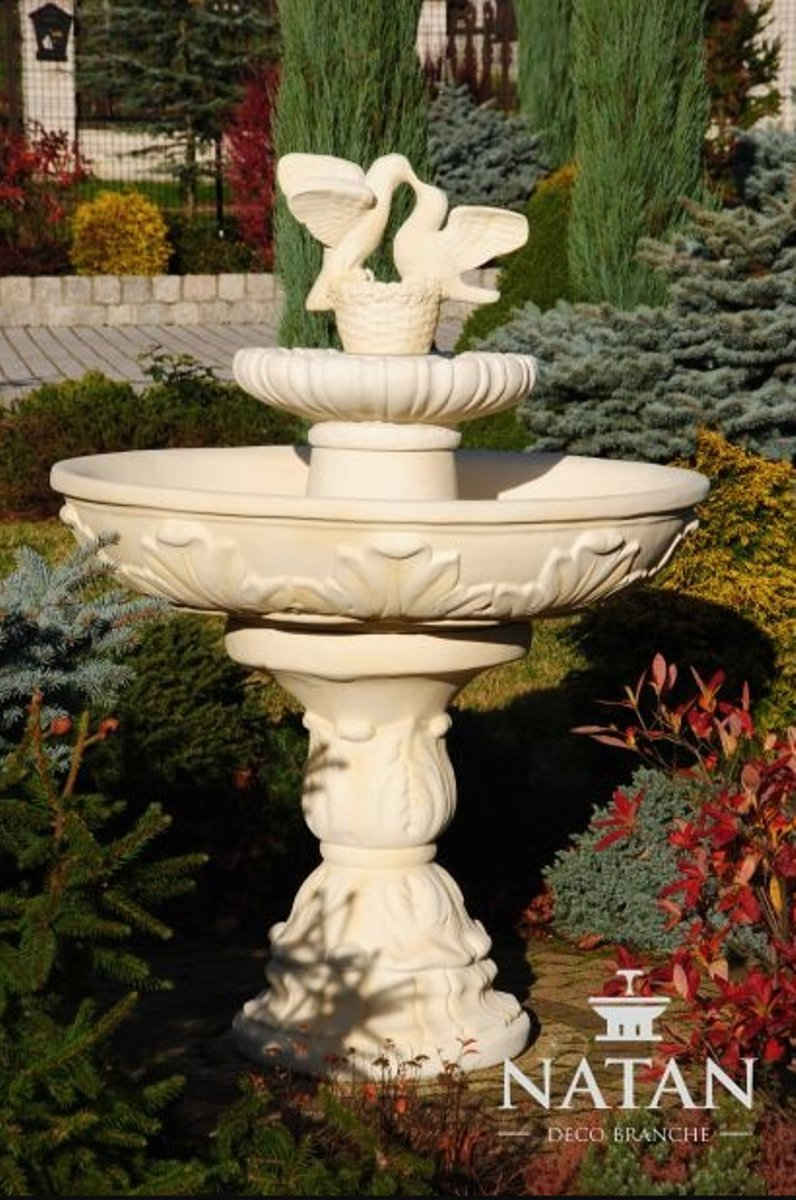 JVmoebel Skulptur Zierbrunnen Springbrunnen Figur Taube Brunnen Garten Fontaine Teich