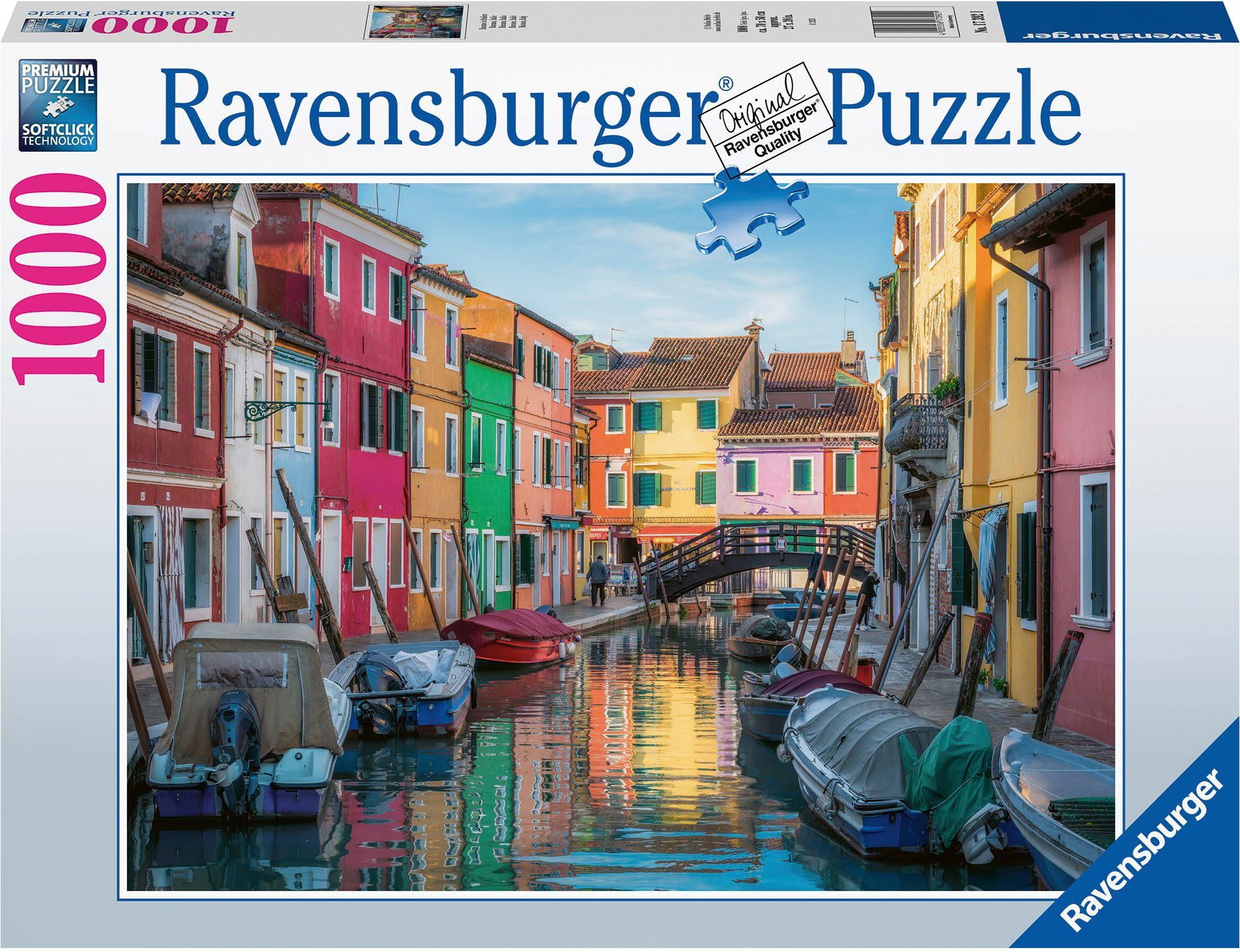 Ravensburger Puzzle Burano in Italien, 1000 Puzzleteile, Made in Germany; FSC® - schützt Wald - weltweit