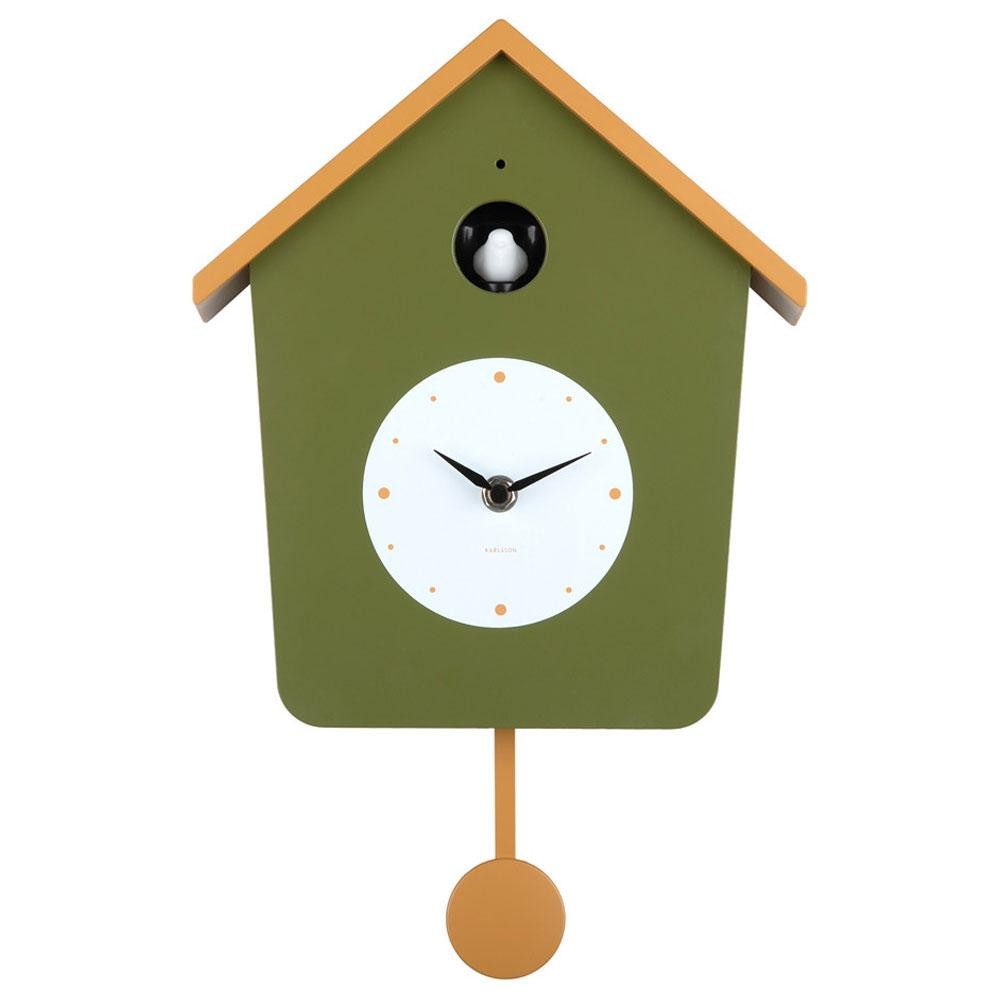 Karlsson Uhr Kuckucksuhr Wall Clock Cuckoo Light Grün Ocker günstig online kaufen