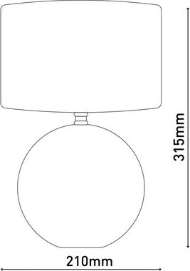 näve Tischleuchte Woody, Ein-/Ausschalter, ohne Leuchtmittel, Keramik Tischleuchte, E14, max. 40W, Höhe: 31,5cm, inkl. Kippschalter