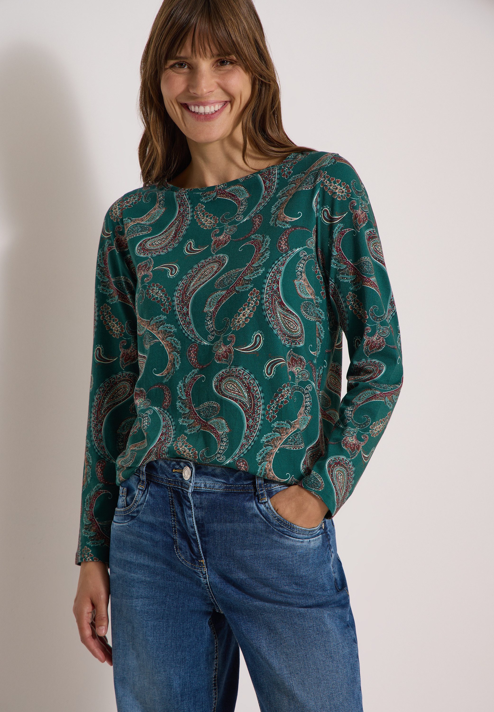 CECIL Langarmshirt mit U-Boot-Ausschnitt