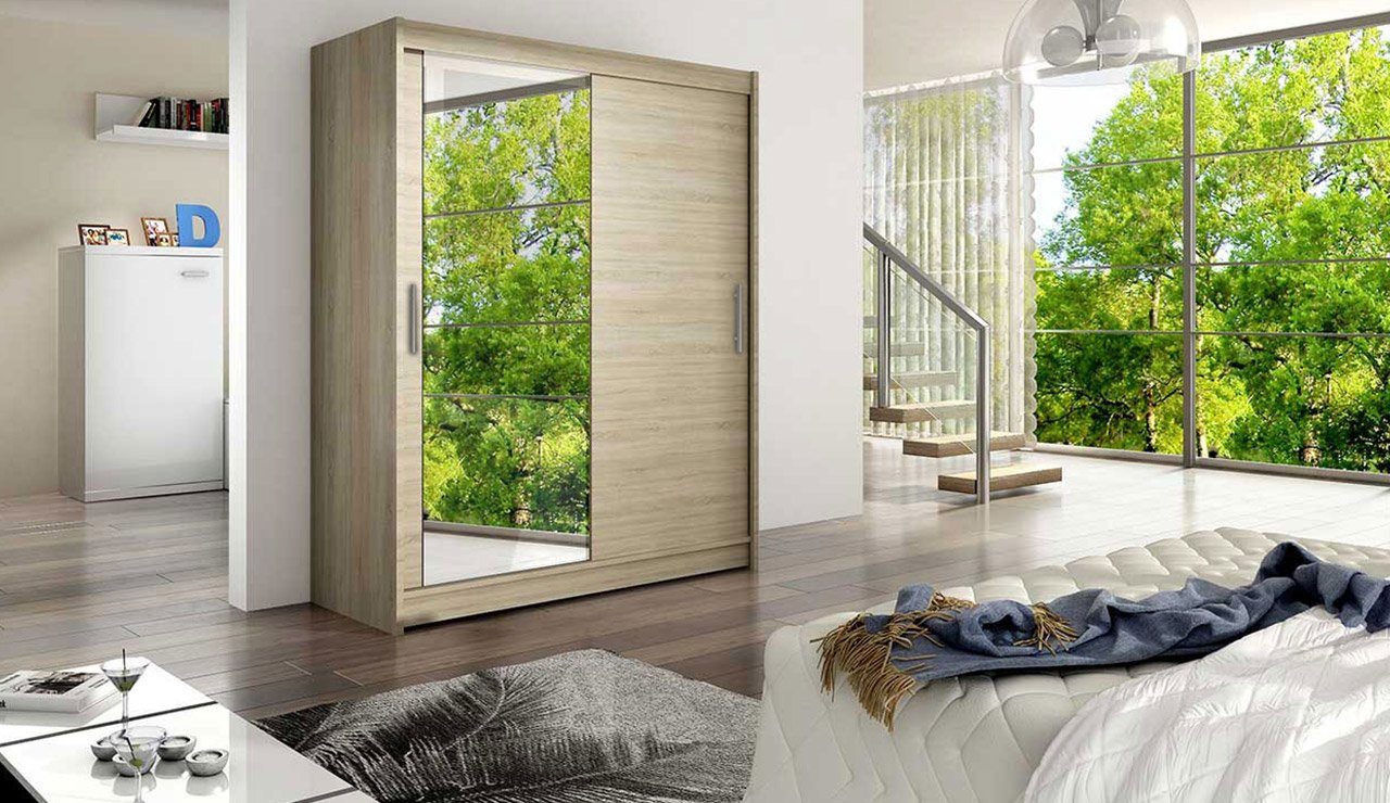 MIRJAN24 Kleiderschrank Westa VI (mit Spiegel, Kleiderstange, Schiebetüren, günstig online kaufen