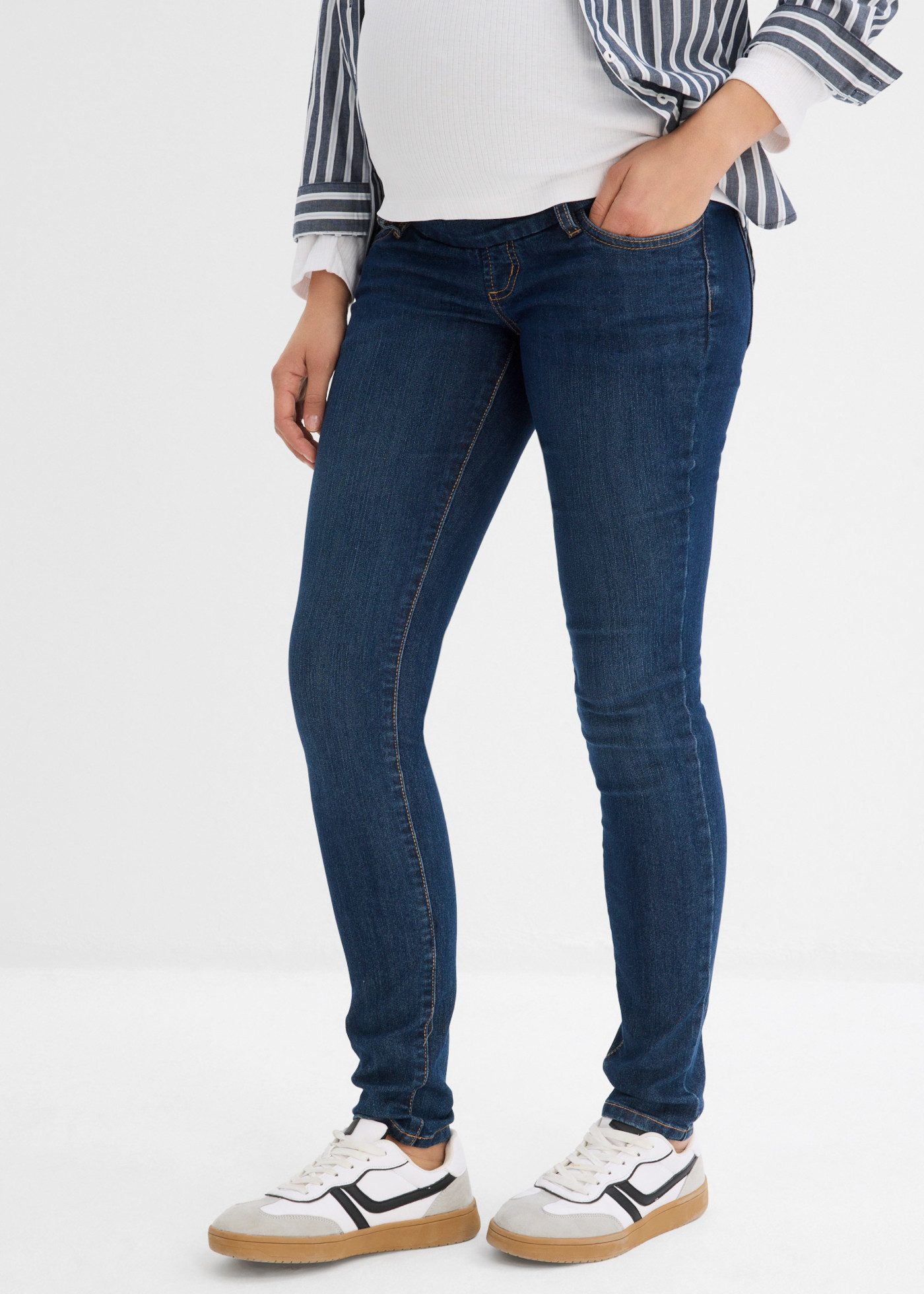 bonprix Umstandsjeans mit 5-Pocket-Design, aus Baumwolldenim, Skinny Fit