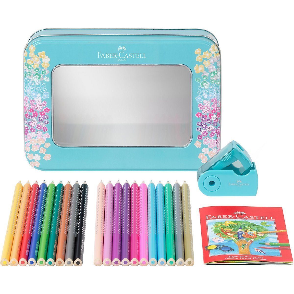 Faber-Castell Buntstift Geschenkset Buntstifte Sparkle, 21-tlg. inkl., (20er Set, 20-tlg), Soft-Grip-Zone