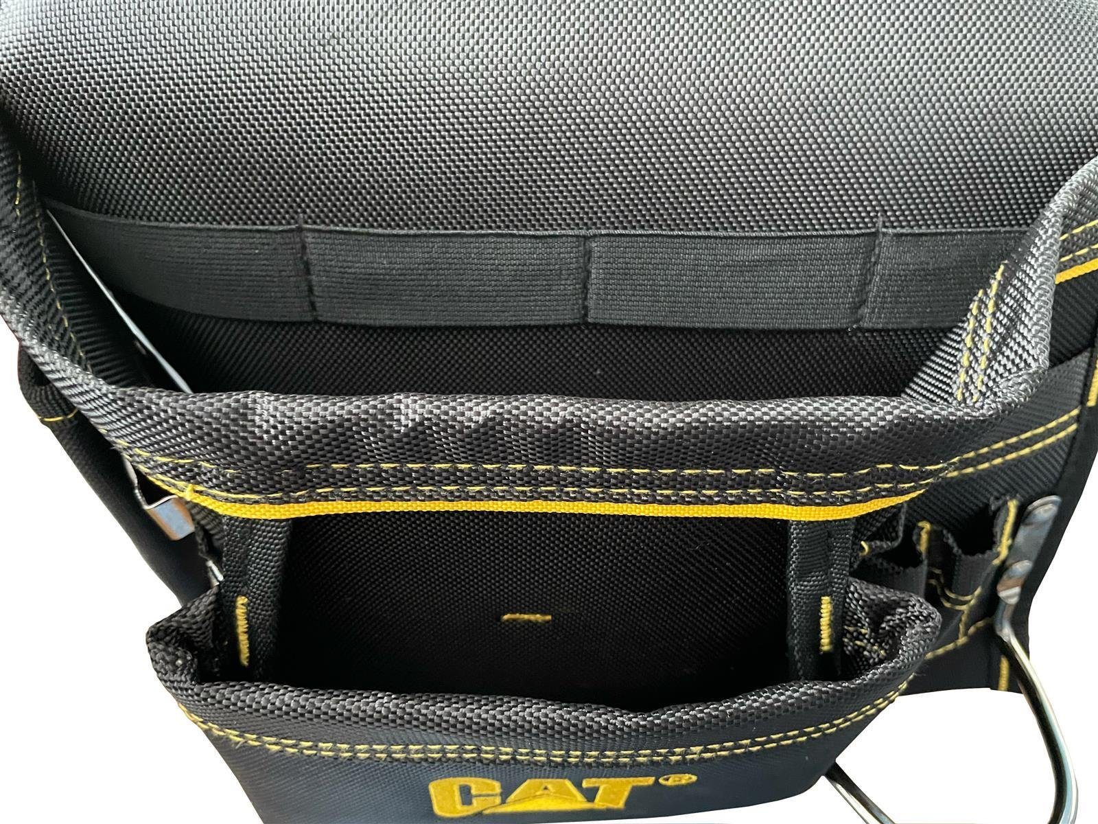 CAT CATERPILLA Werkzeugtasche Werkzeuggürtel Professional 1680D Polyester schwarz/gelb, wasserabweisend, strapazierfähig und langlebig – Bild 3 von 5