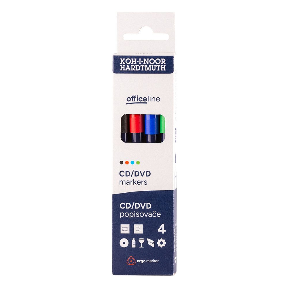 KOH-I-NOOR Marker KOH Marker CD / DVD / Blu-ray 4002 Rundspitze 1-2 mm 4er
