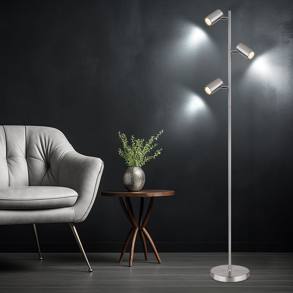 GLOBO LIGHTING Stehlampe, Leuchtmittel nicht inklusive, Stehlampe Standleuchte 3 Leuchten schwenkbare Stehlampe Stehleuchte