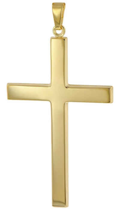 trendor Kreuzanhänger Kreuz Gold 585 (14 Kt) für Männer 39 mm