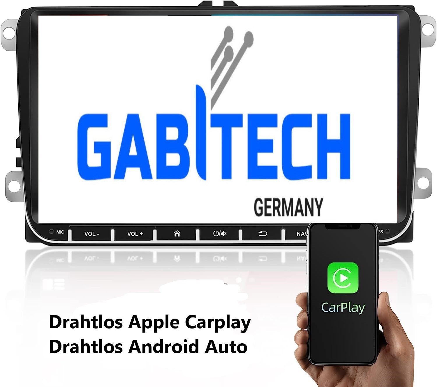 GABITECH 9 zoll Android 13 Autoradio GPS für VW Golf 5/6 V VI, Passat Autoradio (Polo, Jetta, Touran, Candy, Shran, EOS, Skoda Fabia, Octavia Yeti)