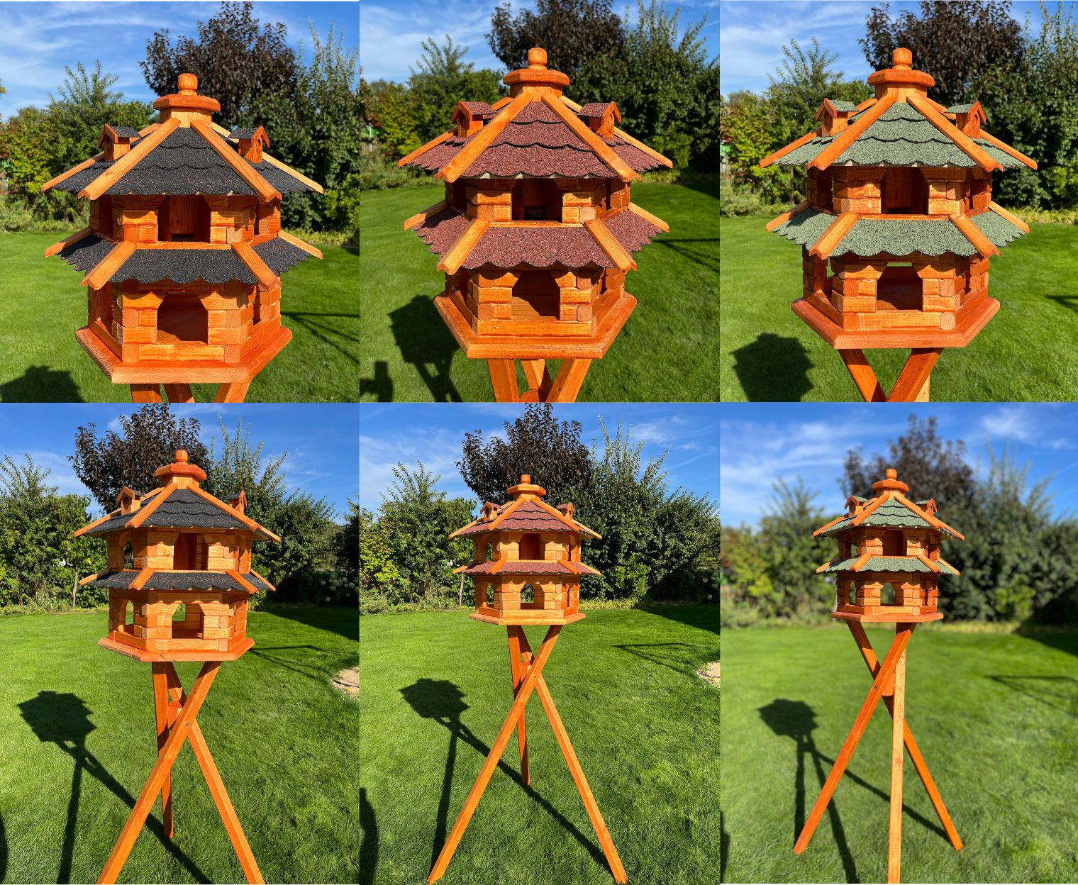DSH DEKO SHOP HANNUSCH Vogelhaus Vogelhaus doppelstöckig L-XXL, wahlweise mit Ständer & Solar