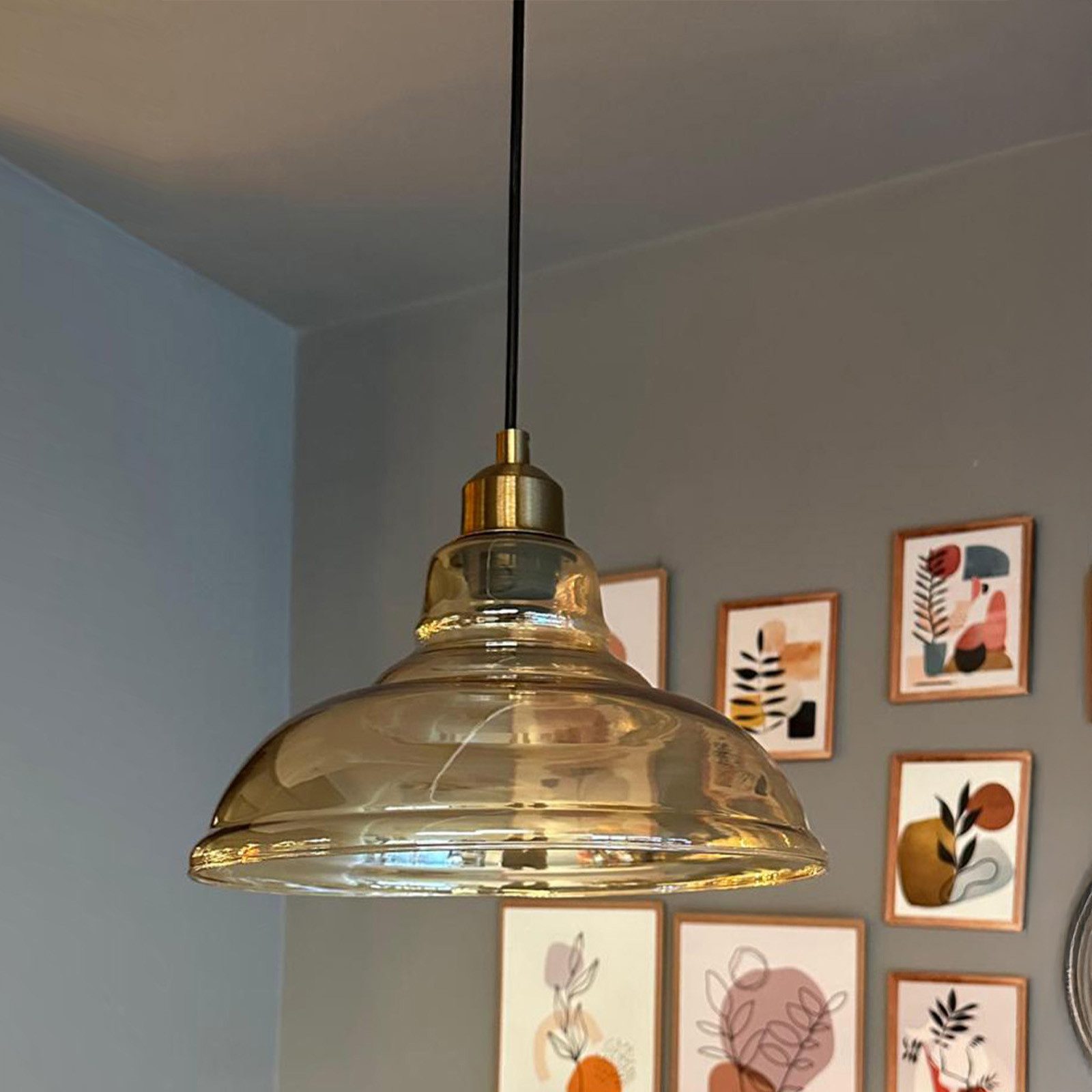Bamyum Pendelleuchte Vishi Einzelner Glas-Kronleuchter Retro Pendelleuchte, günstig online kaufen