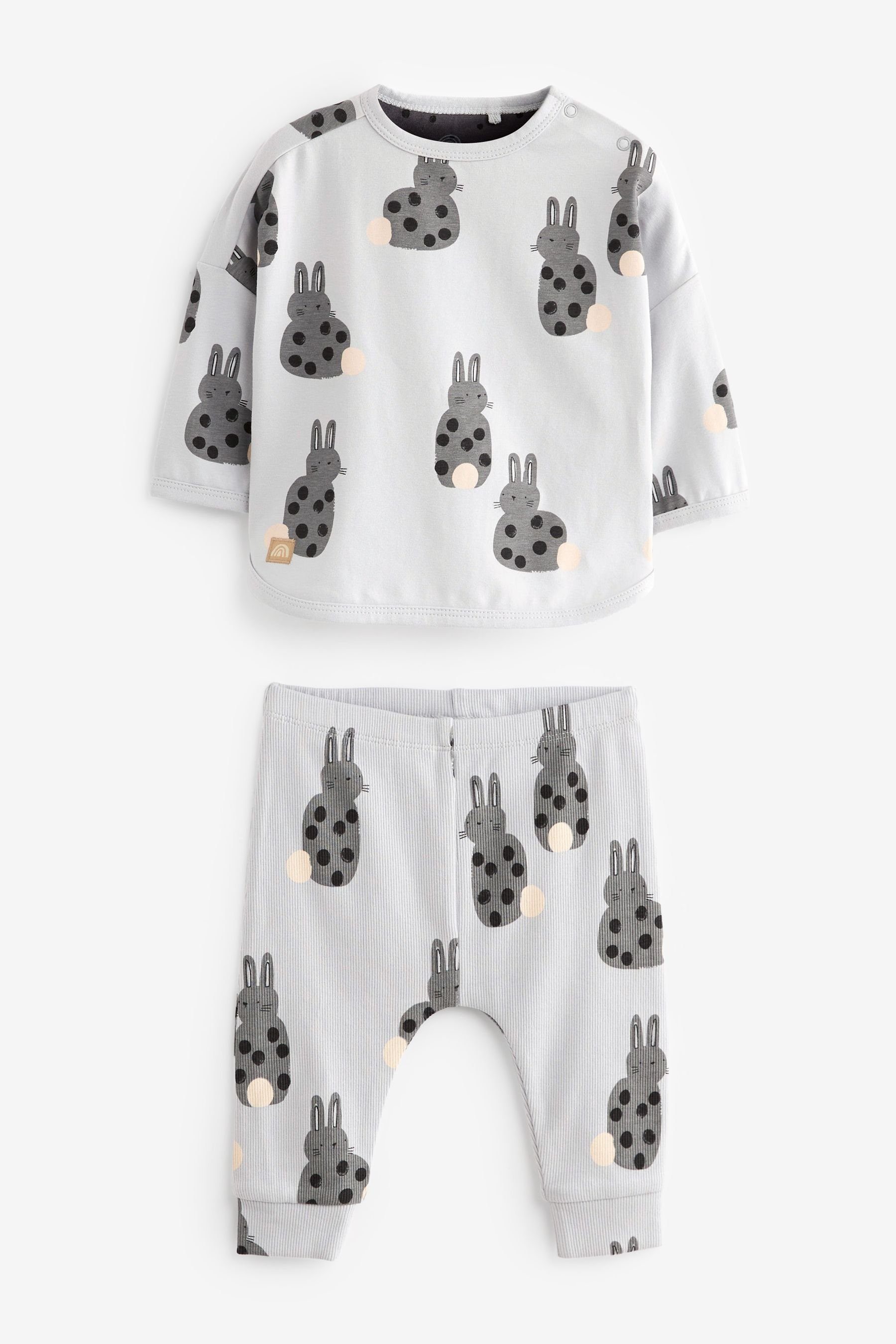 Next Shirt und Bunny Leggings im Leggings Baby-Set & (6-tlg) 6-teiligen Monochrome T-Shirts