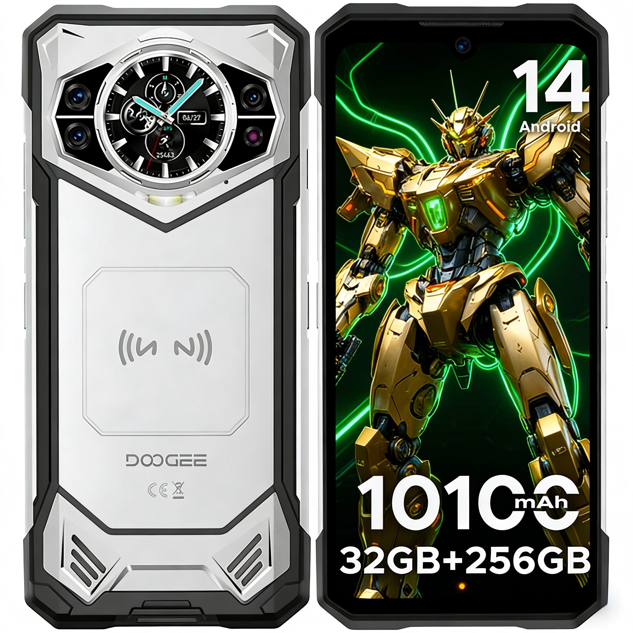 DOOGEE S200 5G Robustes Smartphone mit 1,32-Zoll-Rückbildschirm, 10800mAh Smartphone (6.72 Zoll, 256 GB Speicherplatz, 100 MP Kamera, 100 MP + 20 MP, 6,72 Zoll, 120 Hz, NFC, 5G Dual-SIM, WiFi6)