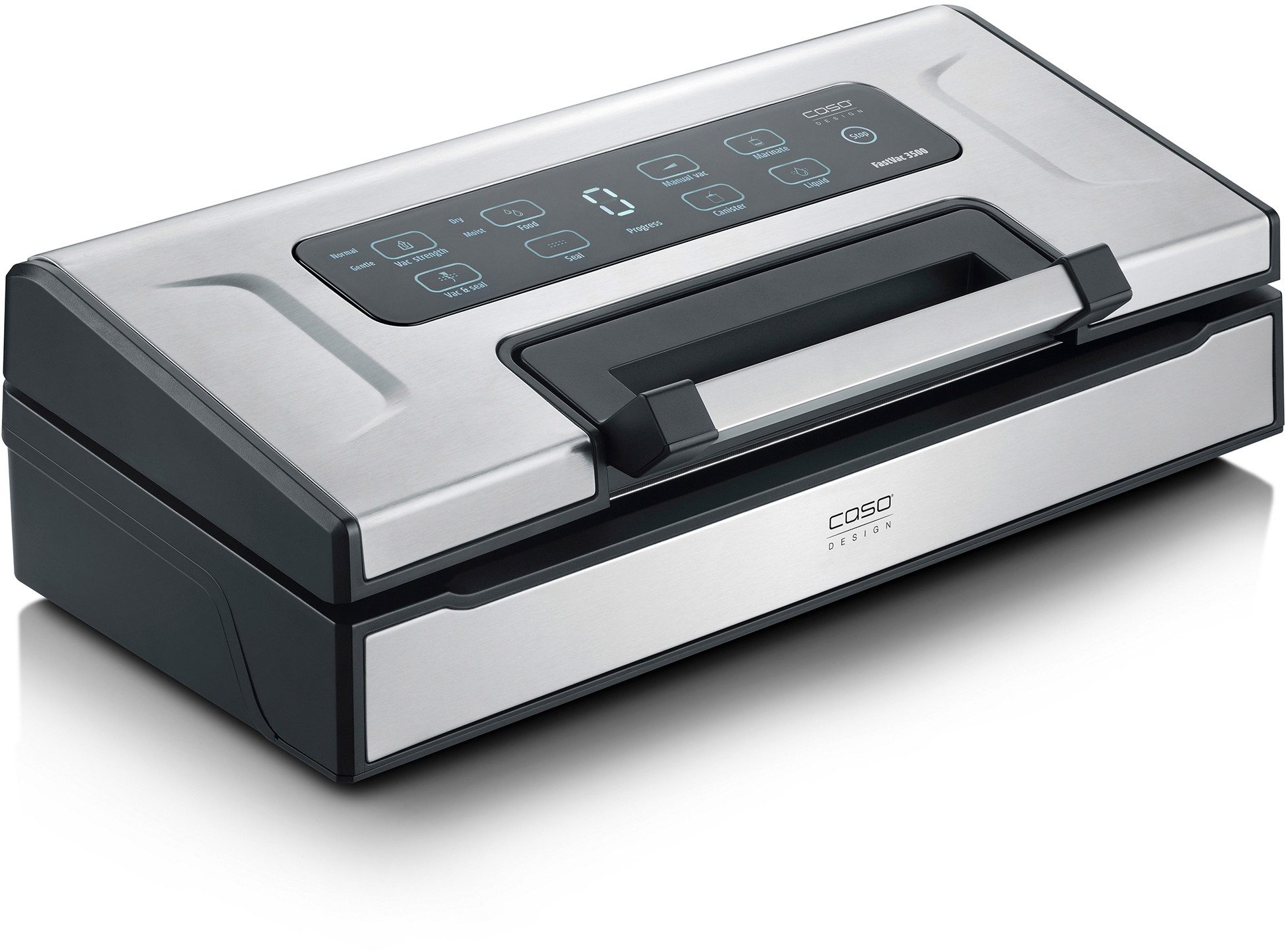Caso Vakuumierer 1402 FastVac 3500, Rollenbreite 35 cm, 180W, doppelte Schweißnaht für ein besonders sicheres Verschließen – Bild 2 von 5