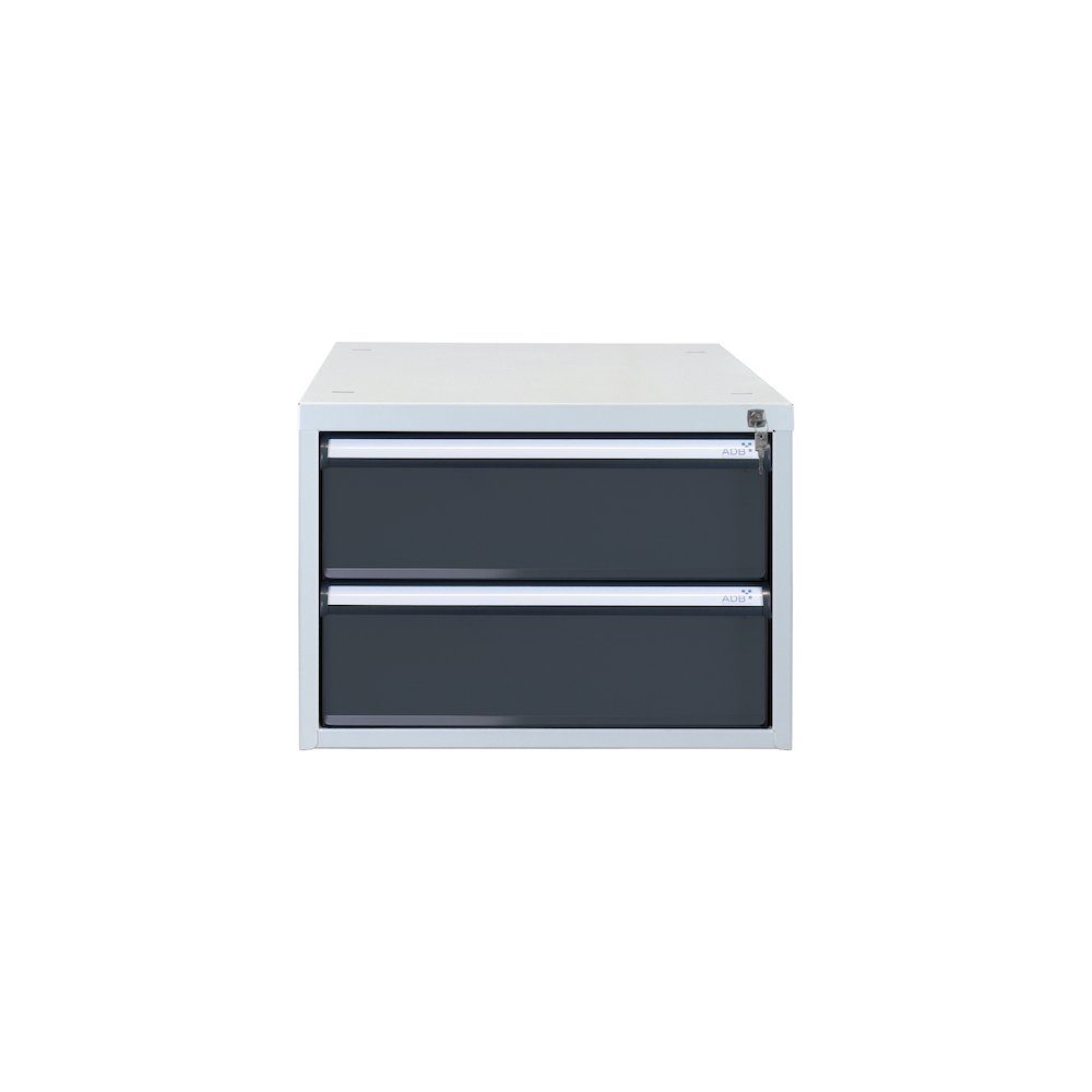 PROREGAL® Werkbank Schubladenbox mit 2 Schubladen für Werkbank Rhino, Grau/Blau Anthrazitgrau