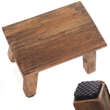 DESIGN DELIGHTS Hocker FUSSHOCKER Monte, 30x21cm(BxH), kleiner Holzhocker aus Mahagoni Holz