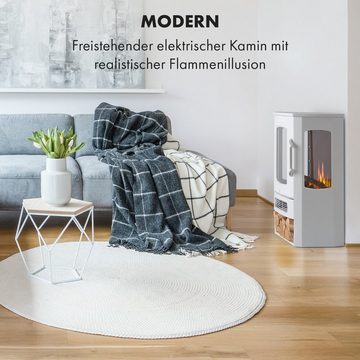 Klarstein Elektrokamin Bormio, elektrischer Kamin mit Heizfunktion Heizlüfter elektrischer Kaminofen