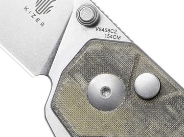 Kizer Taschenmesser Begleiter XL Micarta Green Button Lock Clip