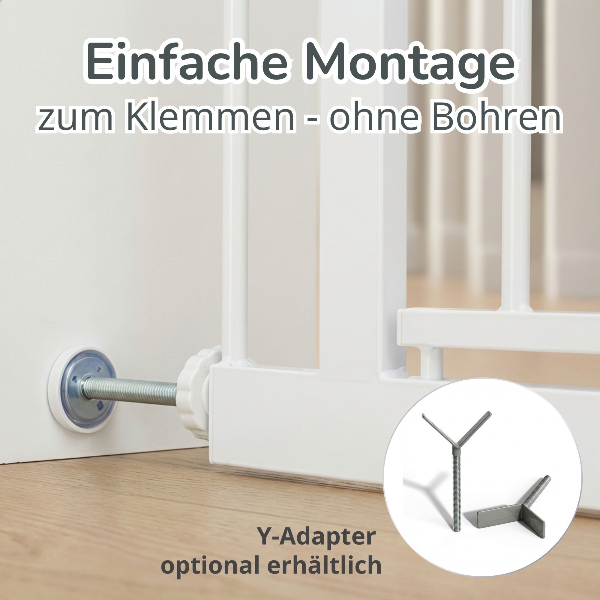Bronea Treppenschutzgitter BALU Türgitter ohne Bohren Türschutzgitter Treppengitter (75–82 cm verlängerbar bis 165 cm, SAFETY-LOCK Rot/Grün, ANTI-STOLPER-RAMPE, AUTO-CLOSE Türschutzgitter), Entwickelt, Geprüft & Zertifiziert in Deutschland EN1930:2012-02