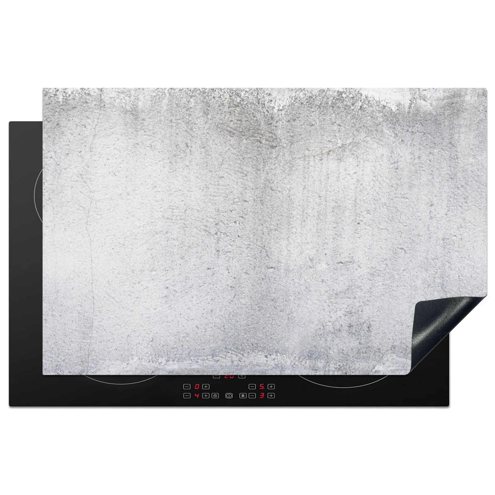 MuchoWow Herdblende-/Abdeckplatte Beton - Wand - Farbe, Vinyl, (1 tlg), 81x52 cm, Induktionskochfeld Schutz für die küche, Ceranfeldabdeckung