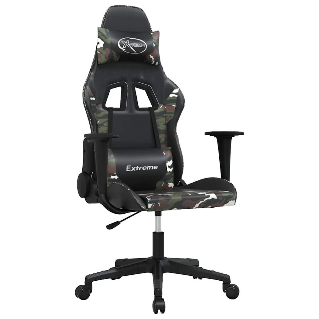 vidaXL Gaming-Stuhl Gaming-Stuhl mit Massagefunktion Schwarz Tarnfarben Kunstleder (1 St)