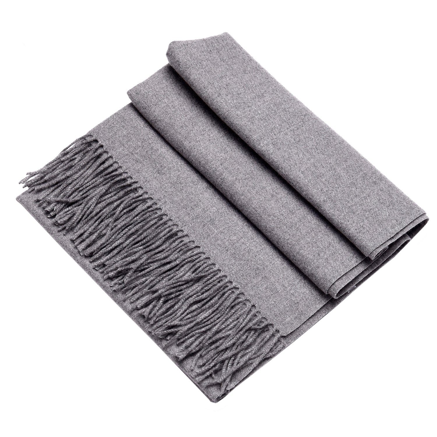 DonDon Schal Schal Winterschal, (1-St), Damenschal, kuschlig weich, mit Fransen, Feinstrick