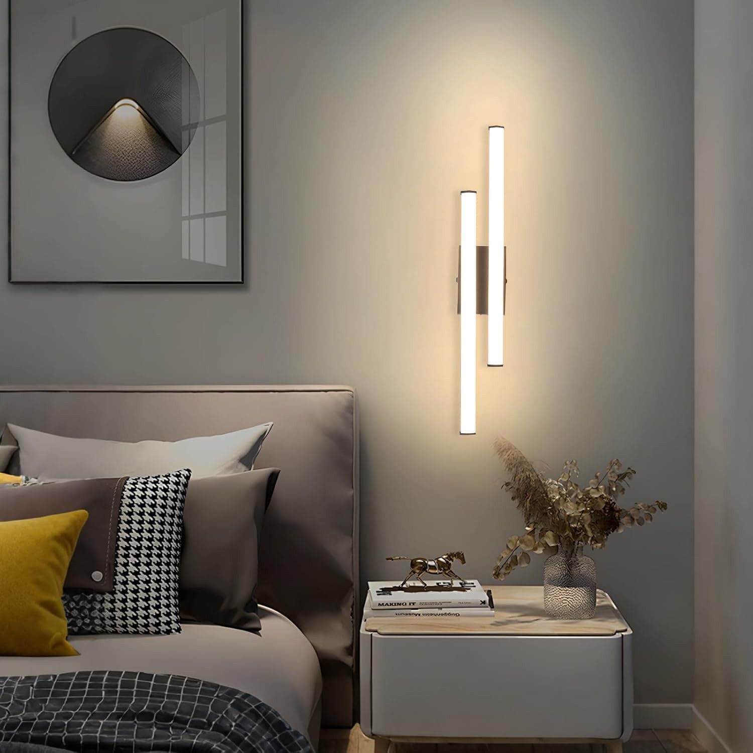 Nettlife LED Wandleuchte Innen Schwarz Modern 6/12/18/27W 3000K Flur Wandbeleuchtung Warmweiß, LED fest integriert, Warmweiß, Wandlicht für Wohnzimmer Schlafzim – Bild 4 von 5